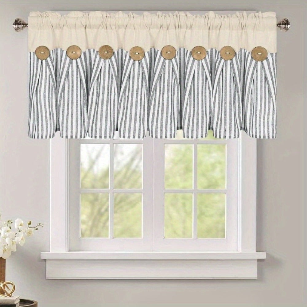 Bohemian Striped Patchwork Curtains, Semi-Sheer Rod Pocket Window Curtains for Bedroom Living Room Kitchen Cafe, Country Cottage Style, 1 or 2 Panels, Multiple Colors & Sizes
