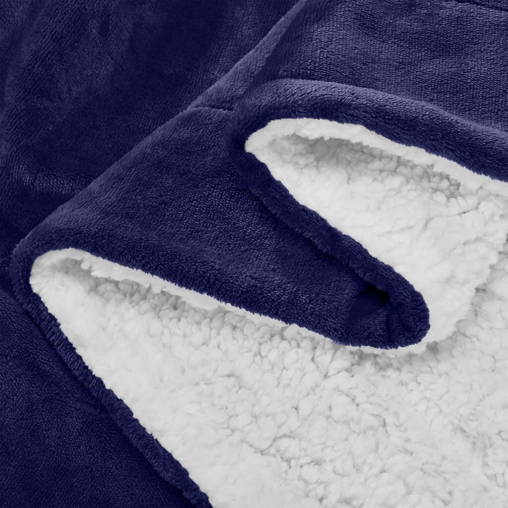 480GSM Sherpa Fleece Blanket ¨C Double-Sided Heavy Warm Throw for Couch, Bed & Travel, Reversible All Season, 13 Colors, 3 Sizes