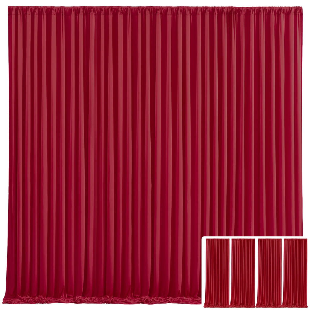 Blackout Backdrop Curtain 4 Pack 5x10 Ft - Heavyweight Nonwoven, Wrinkle-Resistant, Smooth Hanging for Wedding Birthday Baby Shower Party Photography Background Decoration