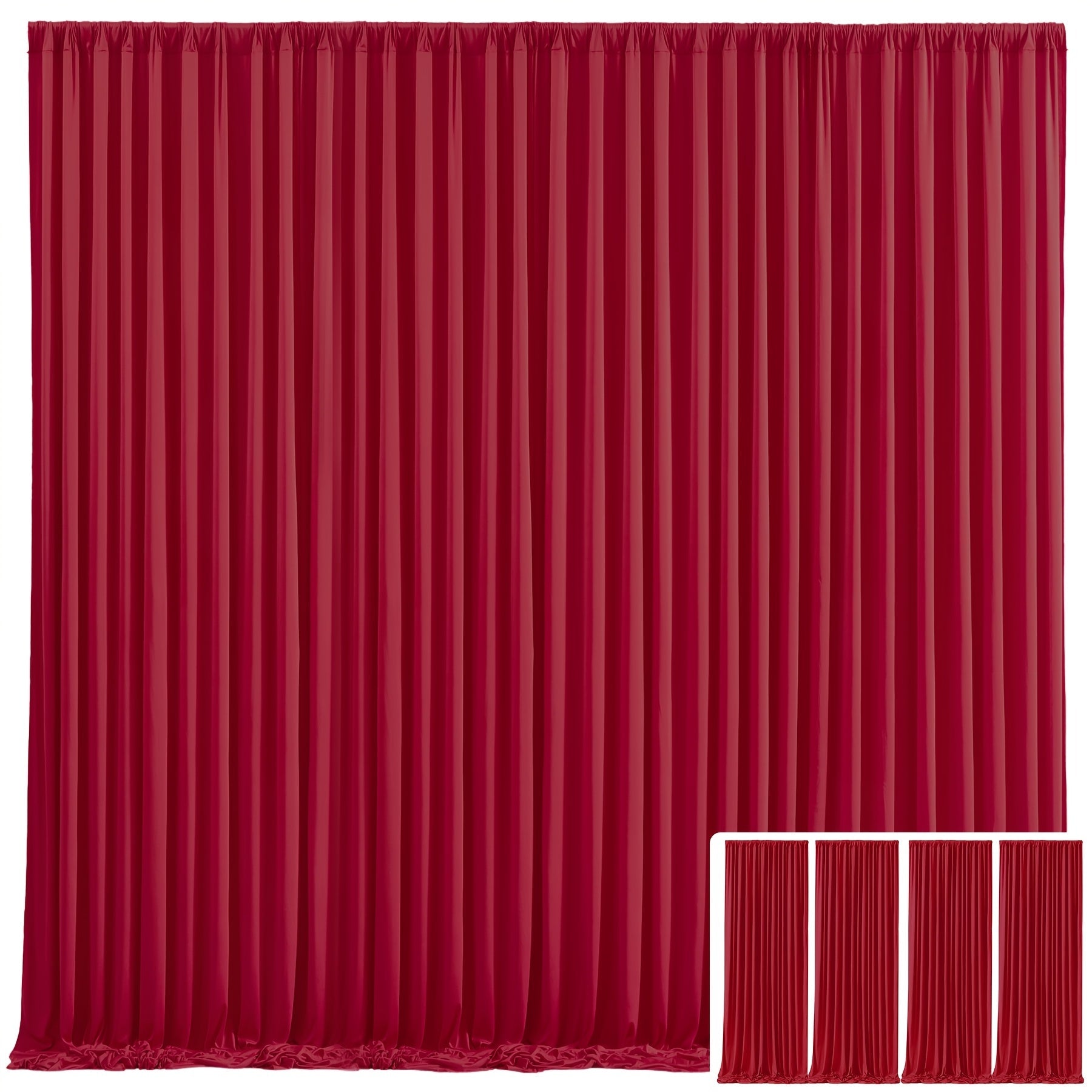 Blackout Backdrop Curtain 4 Pack 5x10 Ft - Heavyweight Nonwoven, Wrinkle-Resistant, Smooth Hanging for Wedding Birthday Baby Shower Party Photography Background Decoration