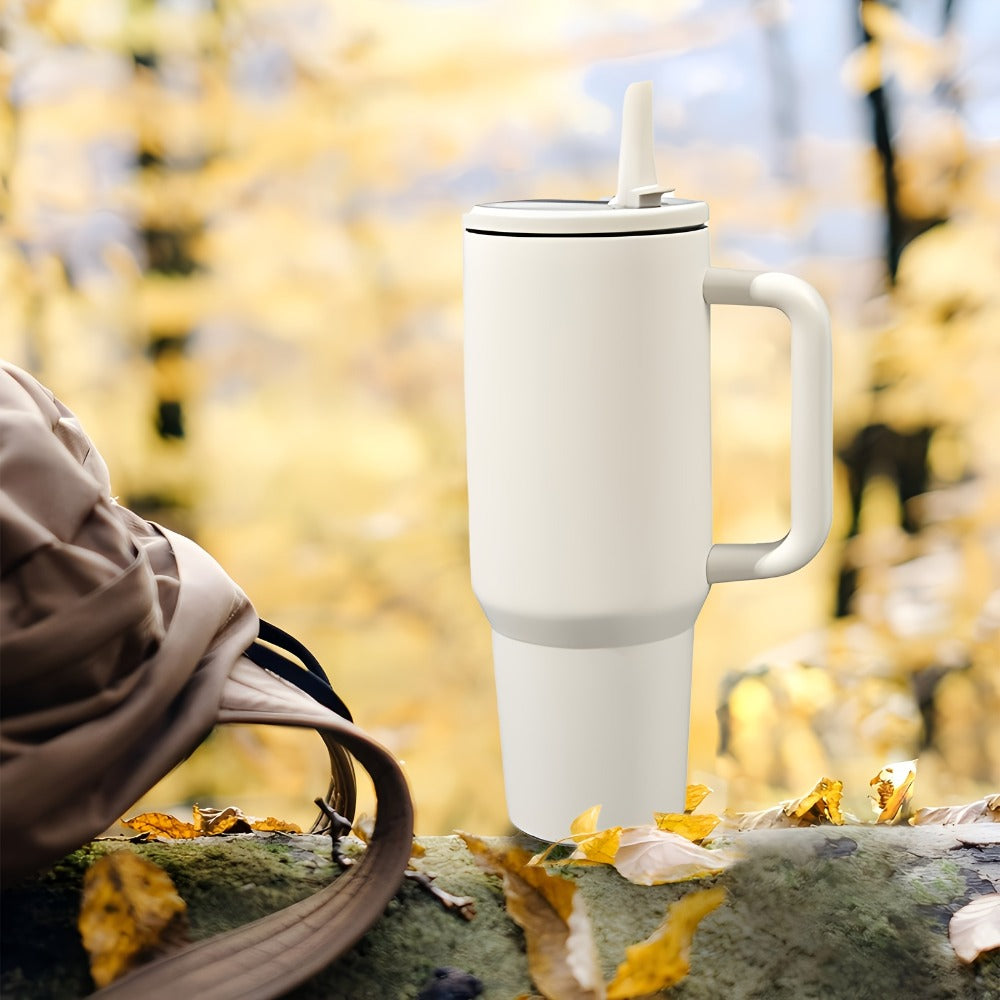 Stainless Steel Insulated Tumbler 40oz with Lid and Foldable Straw - Double Wall Vacuum Keeps Hot 12H Cold 24H, Travel Coffee Cup for Home Office Car and Outdoor, Available in 6 Colors, Great Gift for Men and Women