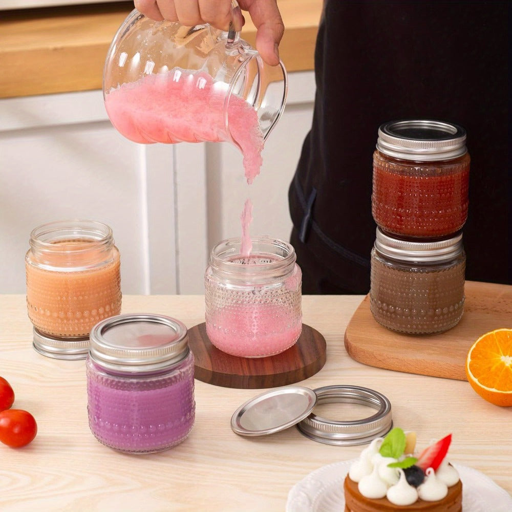 Mason Jars 8oz with Lids 12 Pack ¨C Clear Glass Canning Jars with Silver Metal Lids, BPA-Free Food-Grade, Dishwasher Safe ¨C for Storing, Pickling, Honey, Jam, Candles & DIY Crafts