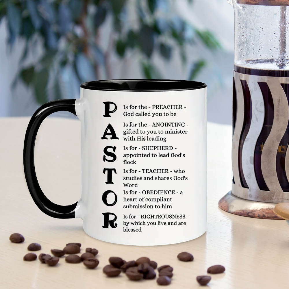 Pastor Appreciation Ceramic Mug 11oz - Insulated Coffee Cup for Hot & Cold Drinks, Dishwasher Safe, Funny Pastor Definition Gift for Him Her, Birthday Christmas Valentine Easter Present