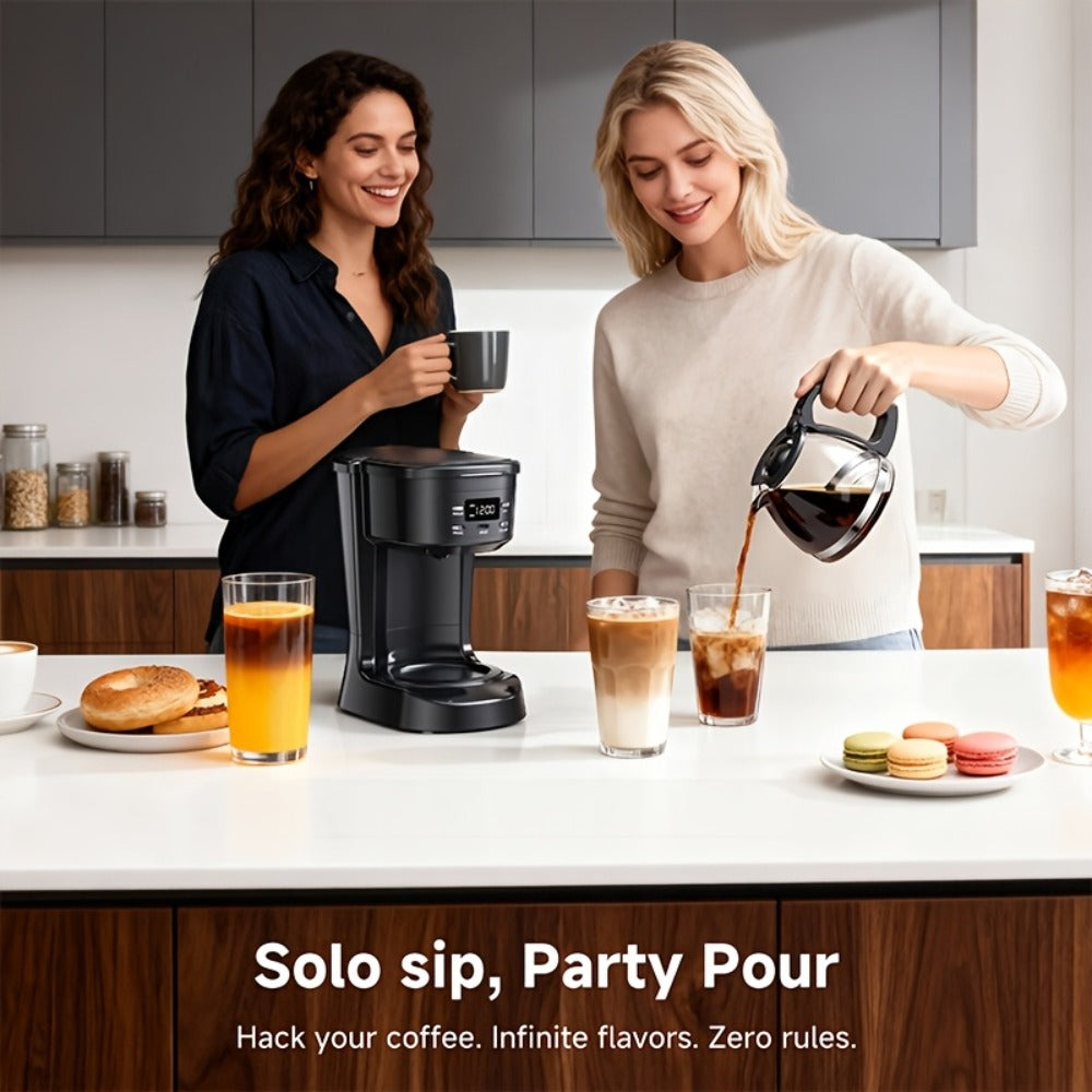 5-Cup Programmable Digital Coffee Maker ¨C Auto Brew, Sneak-A-Cup Anti-Drip, Washable Basket Filter, Keep-Hot Plate & Water Level Window, Drip Coffee Machine for Home & Office ¨C Black, White