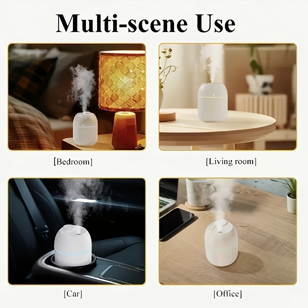 Aromatherapy Mist Humidifier USB Powered Night Light Low Noise Energy Efficient for Indoor Car Air Refreshing Plant Health Calming Body Mind Bedroom Office 2pcs