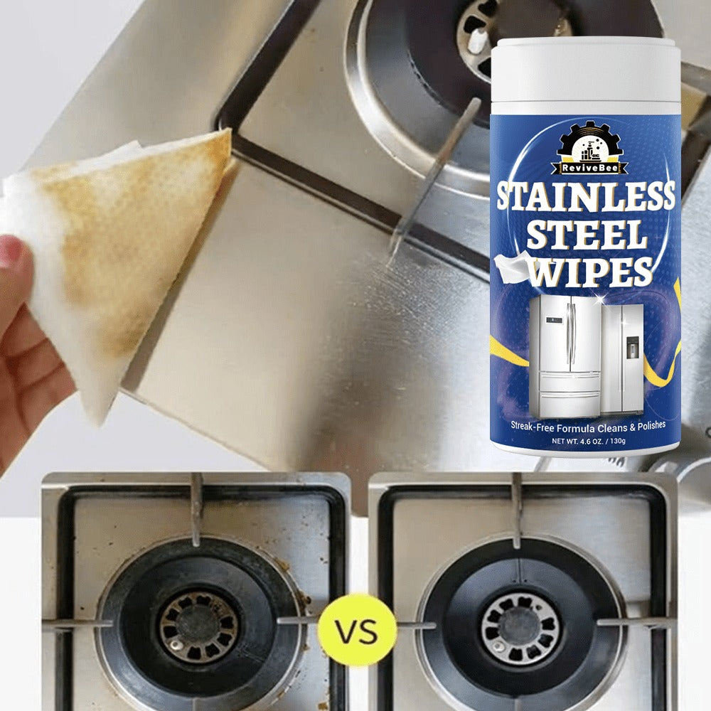 Stainless Steel Cleaning Wipes Kitchen 1 or 2 Barrel - Gentle Formula Safe for Hands, Quick Deep Cleaning of Stainless Steel Appliances Surfaces Sinks & Cookware, Streak-Free Kitchen Cleaning Wipes