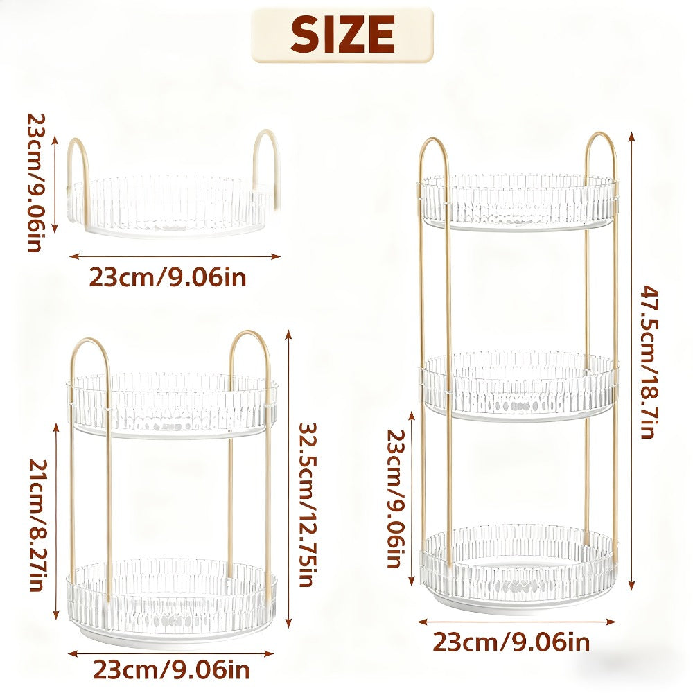360 Rotating Makeup Organizer Skincare Storage Rack - Multi-Layer Detachable Cosmetic Organizer for Perfume, Lipstick, Skincare, Desktop Vanity Organizer for Bathroom & Bedroom