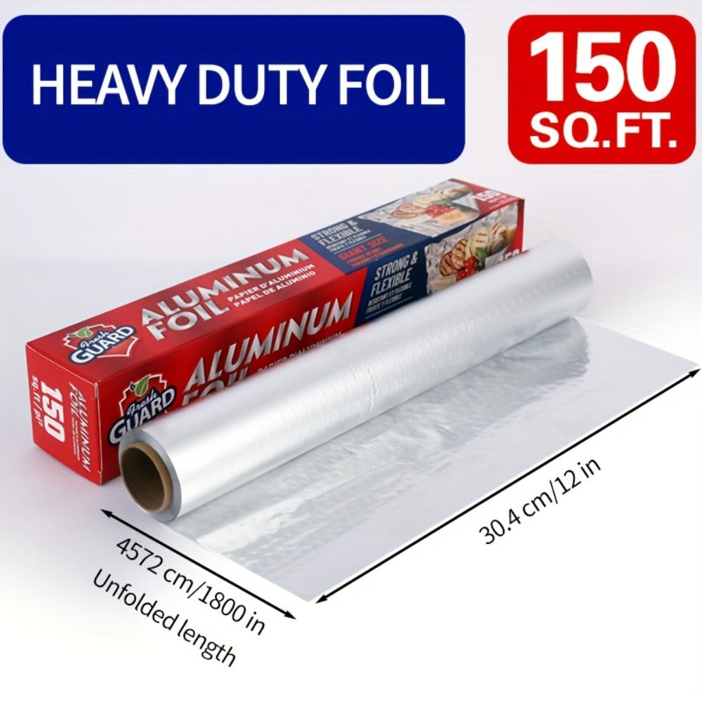 Heavy Duty Aluminum Foil Roll 12 Inch Wide Restaurant Grade ¨C Food Safe Disposable Wrapping for Burritos, Hot Dogs & Sandwiches | Pack of 2 (300 Sq Ft) or Pack of 3 (225 Sq Ft) for Food Service & Catering