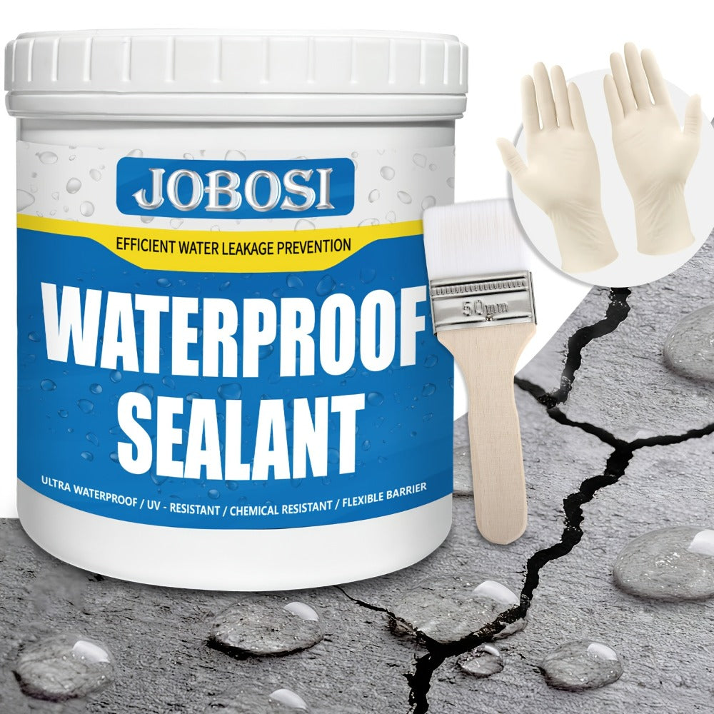 Waterproof Sealant Liquid Glue 32oz 1KG Leak Repair Agent ¨C Indoor Outdoor Waterproof Coating for Roof Basement Wall Pipe Crack Sealing, Transparent & Black, Strong Adhesive Waterproof Repair Glue