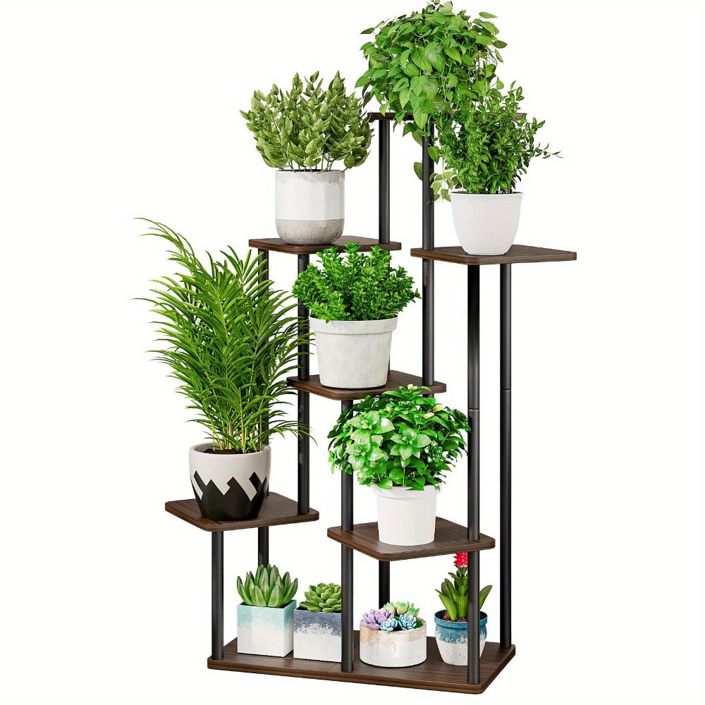 Plant Stand Indoor Multi Tier Corner Metal Flower Stand Tall Plant Shelf for Living Room Bedroom Patio Garden Balcony 5 Tier 7 Tier 9 Tier Black White Black Oak Utility Rack