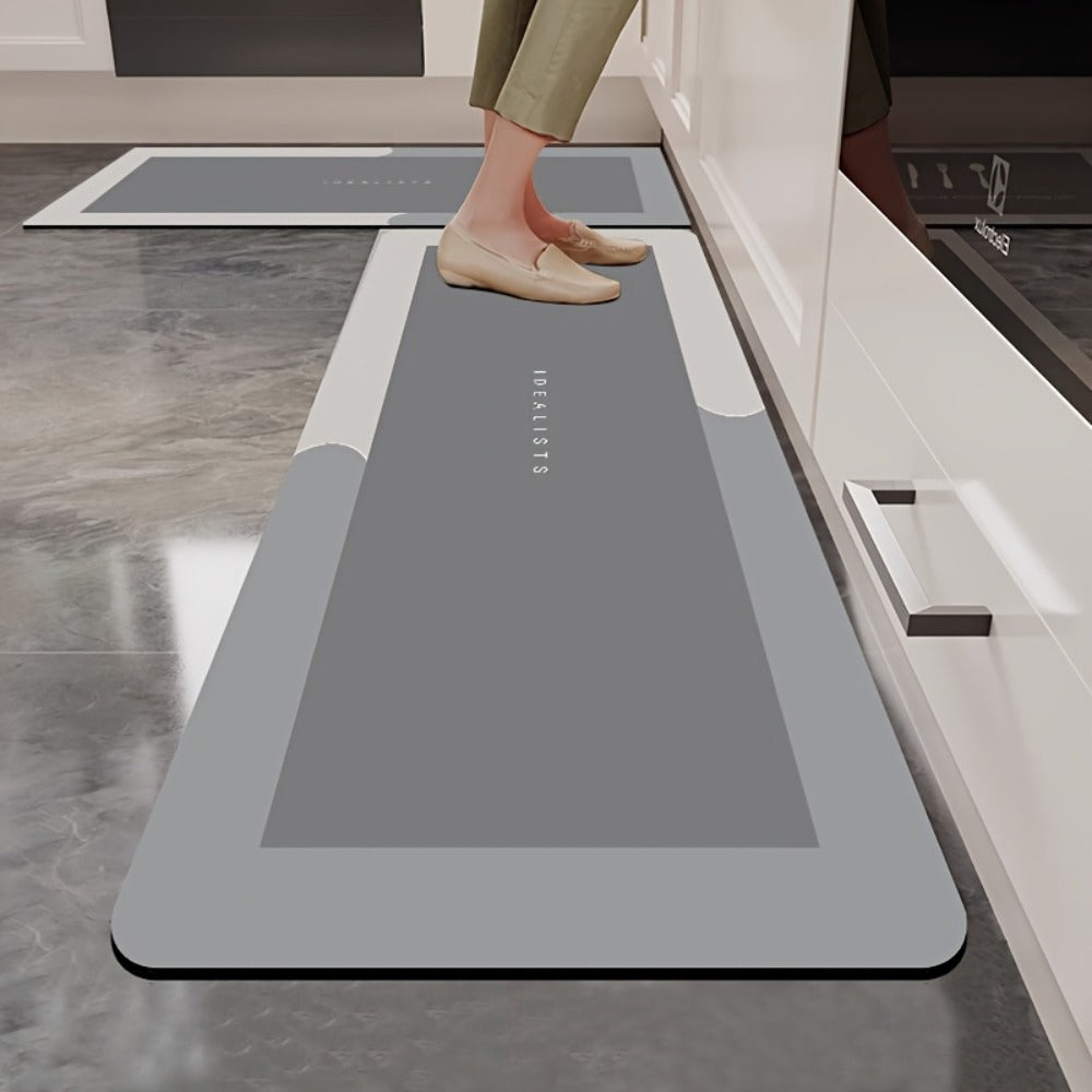 Kitchen Mat Set 2 Piece Anti-Slip Water Absorbent Thickened Diatom Mud Floor Mats for Kitchen Bathroom Entryway ¨C Wipe Clean Non-Slip Bath Rug Set, Door Mat & Sink Mat Combo