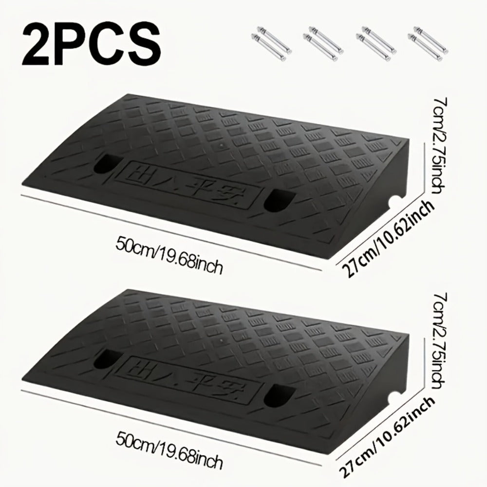 Curb Ramp Heavy Duty Plastic 3000 lb Portable Lightweight for Car SUV Motorcycle Bike Wheelchair Scooter Driveway Sidewalk Loading Dock Garage Outdoor Use Mobility Aid Ramp 2/4 Pack Black