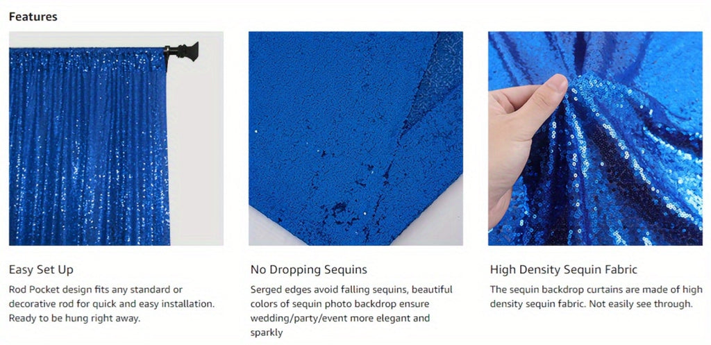 Sequin Backdrop Curtain 4 Panels 2FTx8FT ¨C Shimmer Glitter Background for Wedding Party Photo Booth Decoration