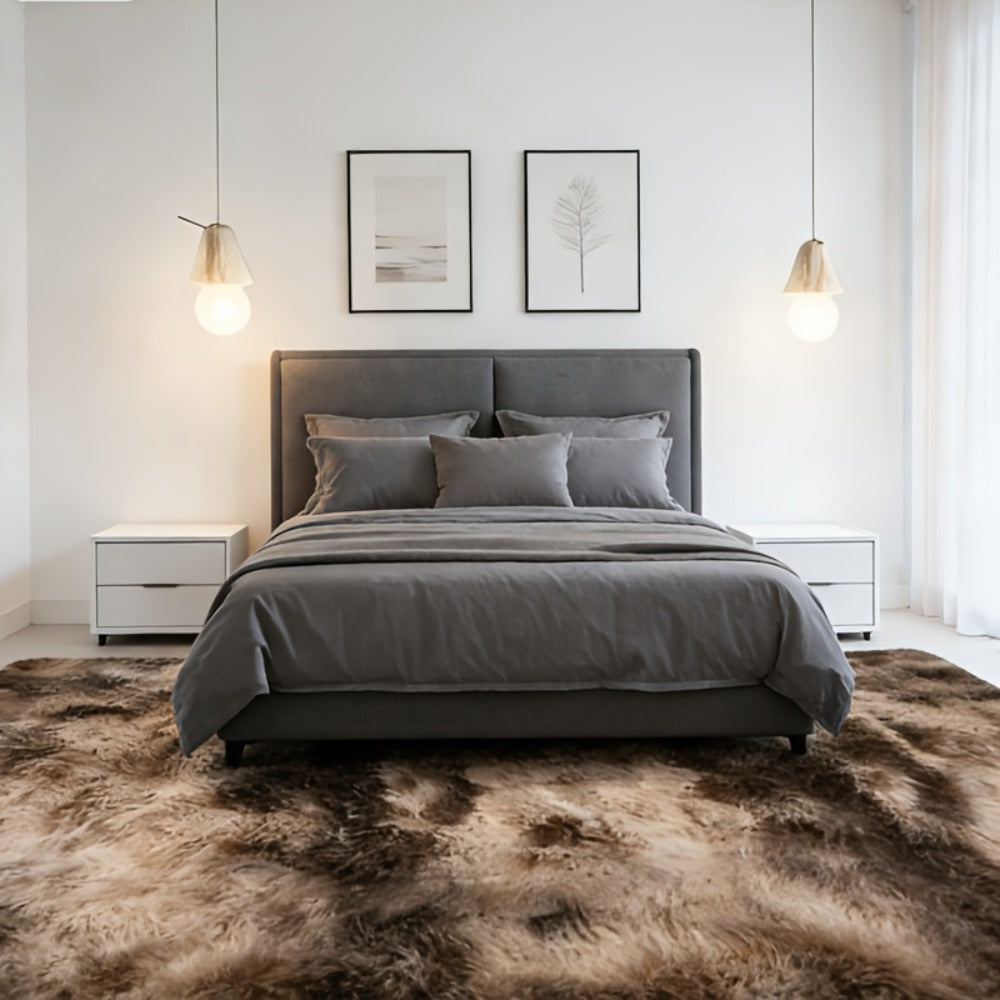 Round Faux Fur Area Rug - Soft Plush Circle Carpet for Living Room Bedroom, Machine Washable, Multiple Colors & Sizes