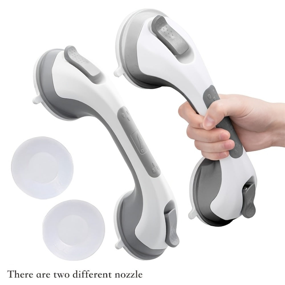 Grab Bar for Shower Suction Cup Heavy Duty 12 Inch Bathroom Safety Handle No Drill Removable Waterproof Shower Grip Bar for Elderly Handicapped Disabled Non-Slip Bathtub Assist Handle Bath Safety Rail