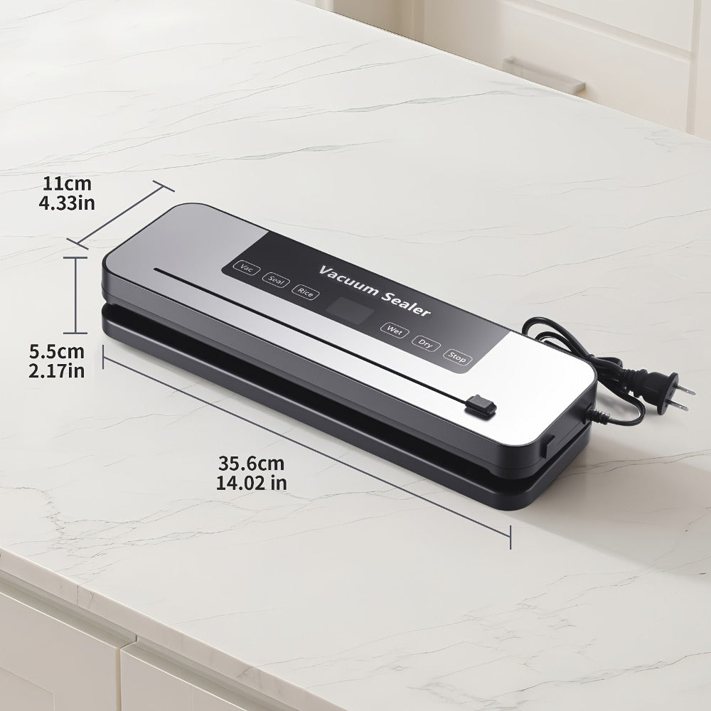 Vacuum Sealer Machine 6-in-1 Automatic Food Sealer 65Kpa Powerful Suction with Bags Cutter & Hose ¨C Sous Vide Compatible Food Storage Vacuum Sealer for Dry & Moist Foods