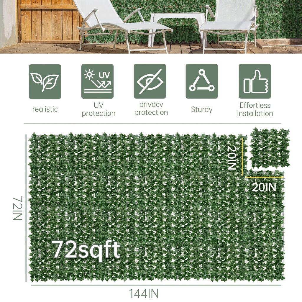 Artificial Ivy Privacy Fence Screen ¨C UV-Resistant Faux Ivy Hedge Panel for Outdoor Patio, Garden, Balcony & Fence Cover | Realistic Greenery Wall Decor | Multiple Sizes Available