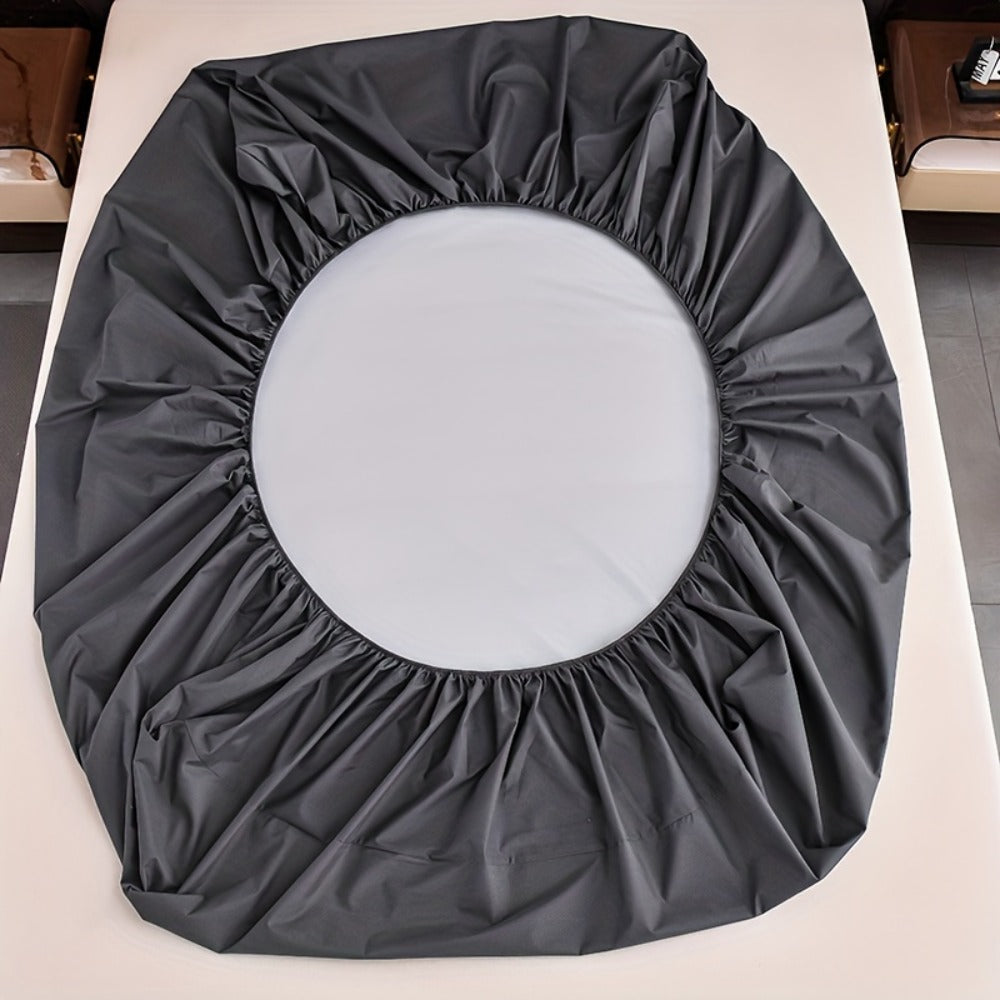 Waterproof Fitted Sheet Soft Breathable Mattress Cover Solid Color Deep Pocket Bed Sheet for Bedroom Guest Room Dorm Twin Full Queen King