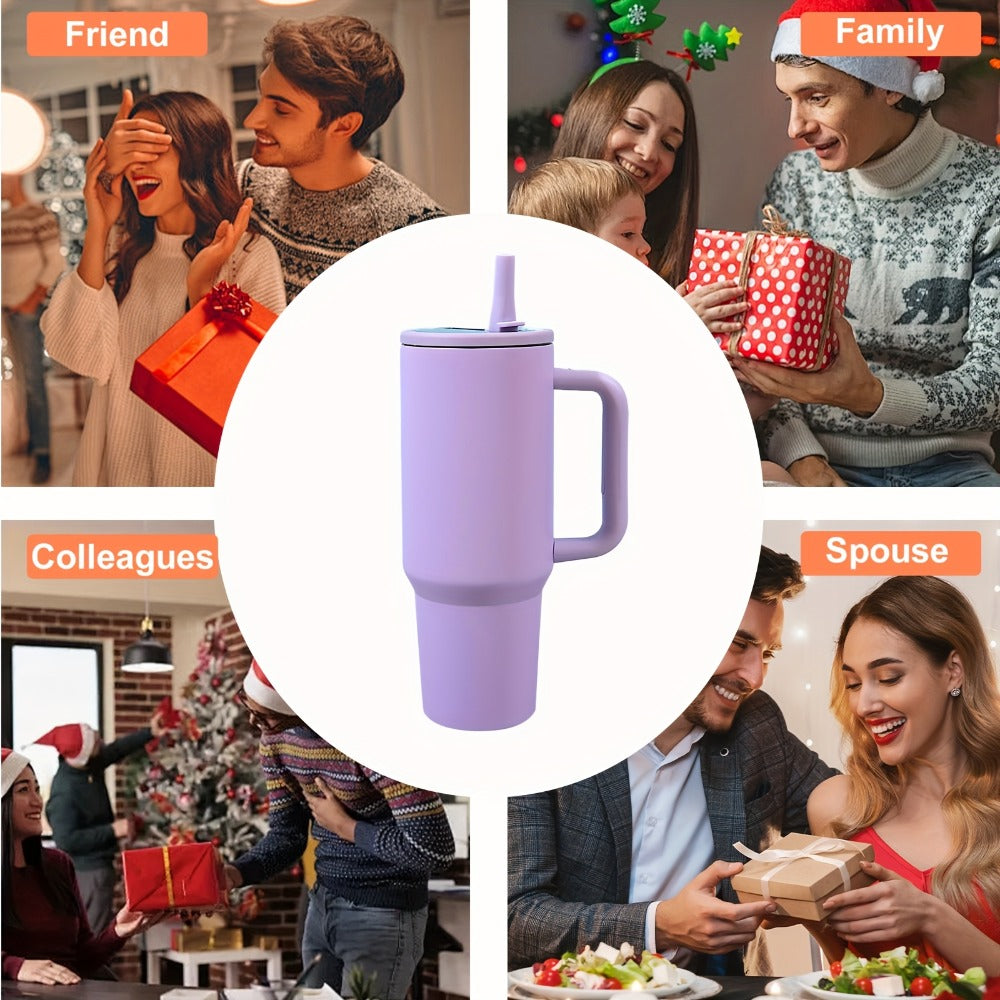 Stainless Steel Insulated Tumbler 40oz with Lid and Foldable Straw - Double Wall Vacuum Keeps Hot 12H Cold 24H, Travel Coffee Cup for Home Office Car and Outdoor, Available in 6 Colors, Great Gift for Men and Women