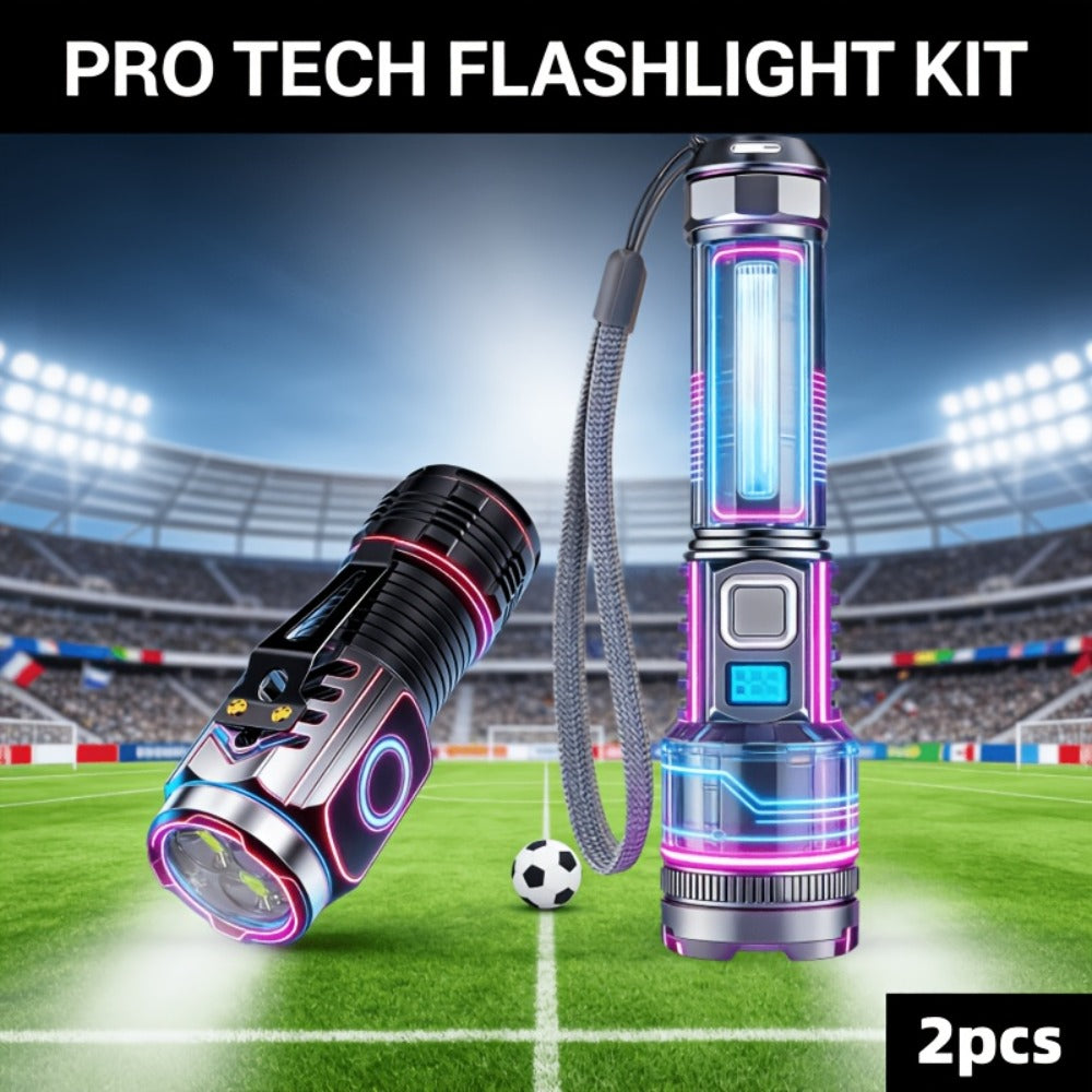 High-Intensity Flashlight 4pcs Set - Ultra Bright Rechargeable Zoomable Handheld Flashlight with Magnetic Base Adjustable Beam Multiple Modes Portable Work Light for Camping Fishing Outdoor Emergency