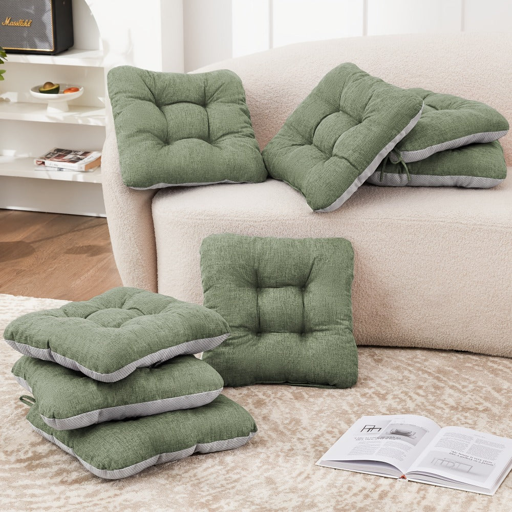 Memory Foam Chair Cushions 4/8 Pack, Non-Slip Seat Pads for Dining Chairs, Kitchen, Office & Patio ¨C Indoor Outdoor Chair Pads M/L Size