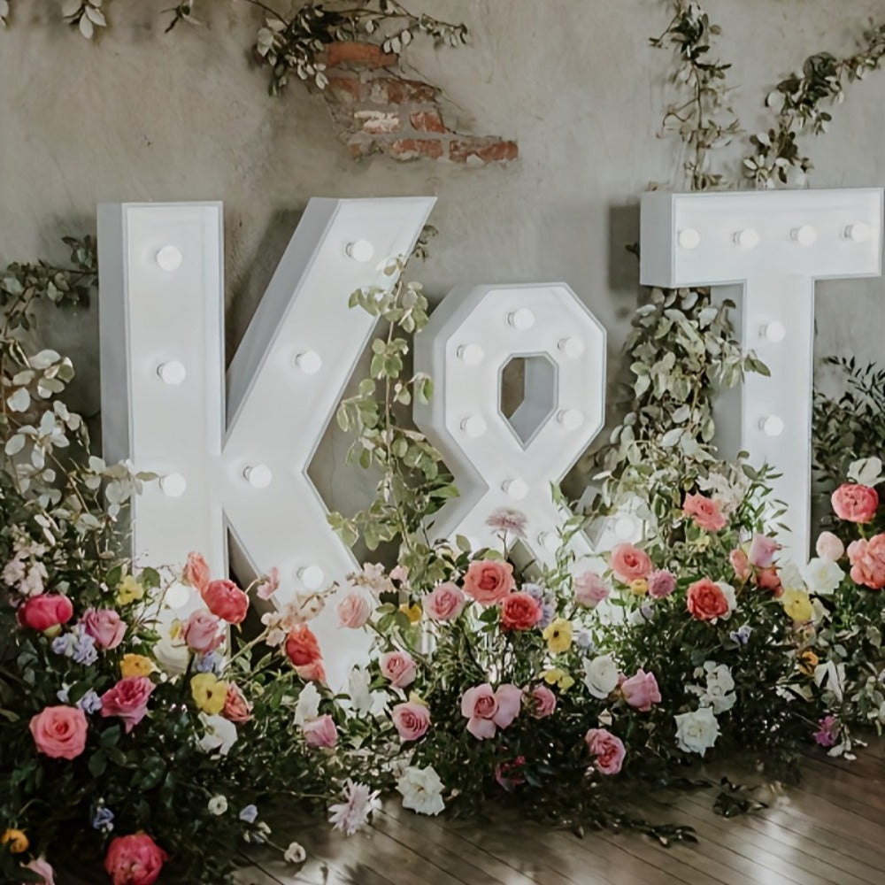 Marquee Letter Lights 3ft LED Light Up Letters for Weddings, Proposals & Celebrations - Cool White Lighted KT Board DIY Display Frame