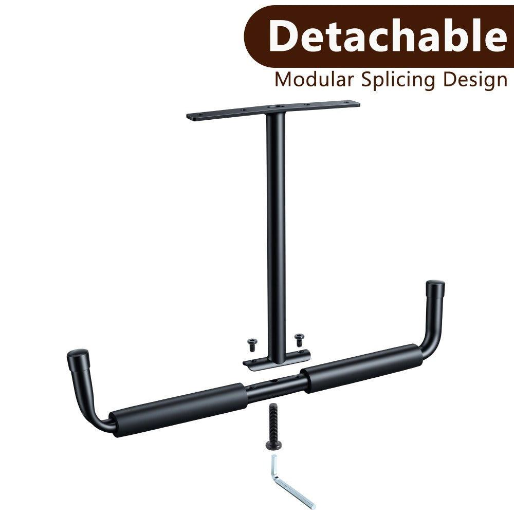 Heavy-Duty Ceiling Garage Storage Hook Rack ¨C Overhead Ladder Hanger with Anti-Slip Foam, Space-Saving Ceiling Mount for Ladders, Hoses & Tools, 2/4pcs