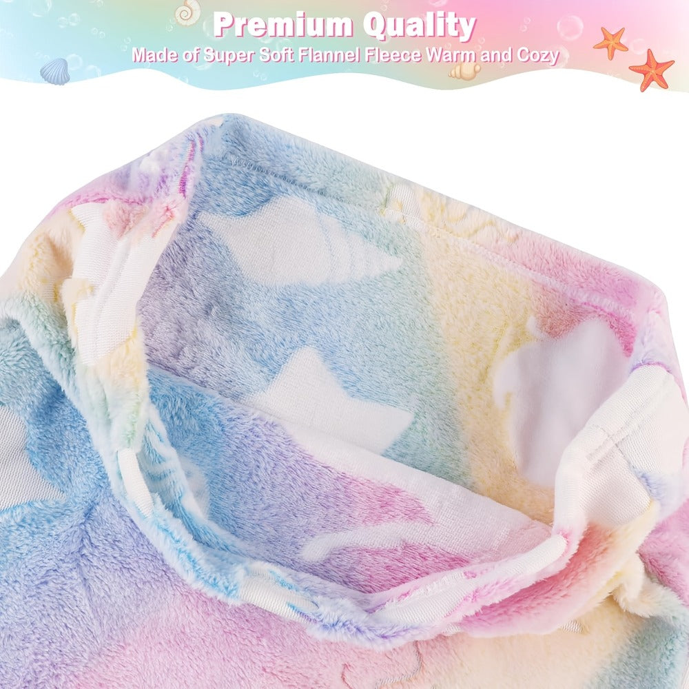 Mermaid Tail Sleeping Bag Blanket for Kids & Adults - Soft Flannel 200GSM Anti-Kick Cozy Bed Cover, Fun Novelty Bedding for Girls Boys Sleepovers Camping, 5 Colors: Green Red Blue Purple Yellow