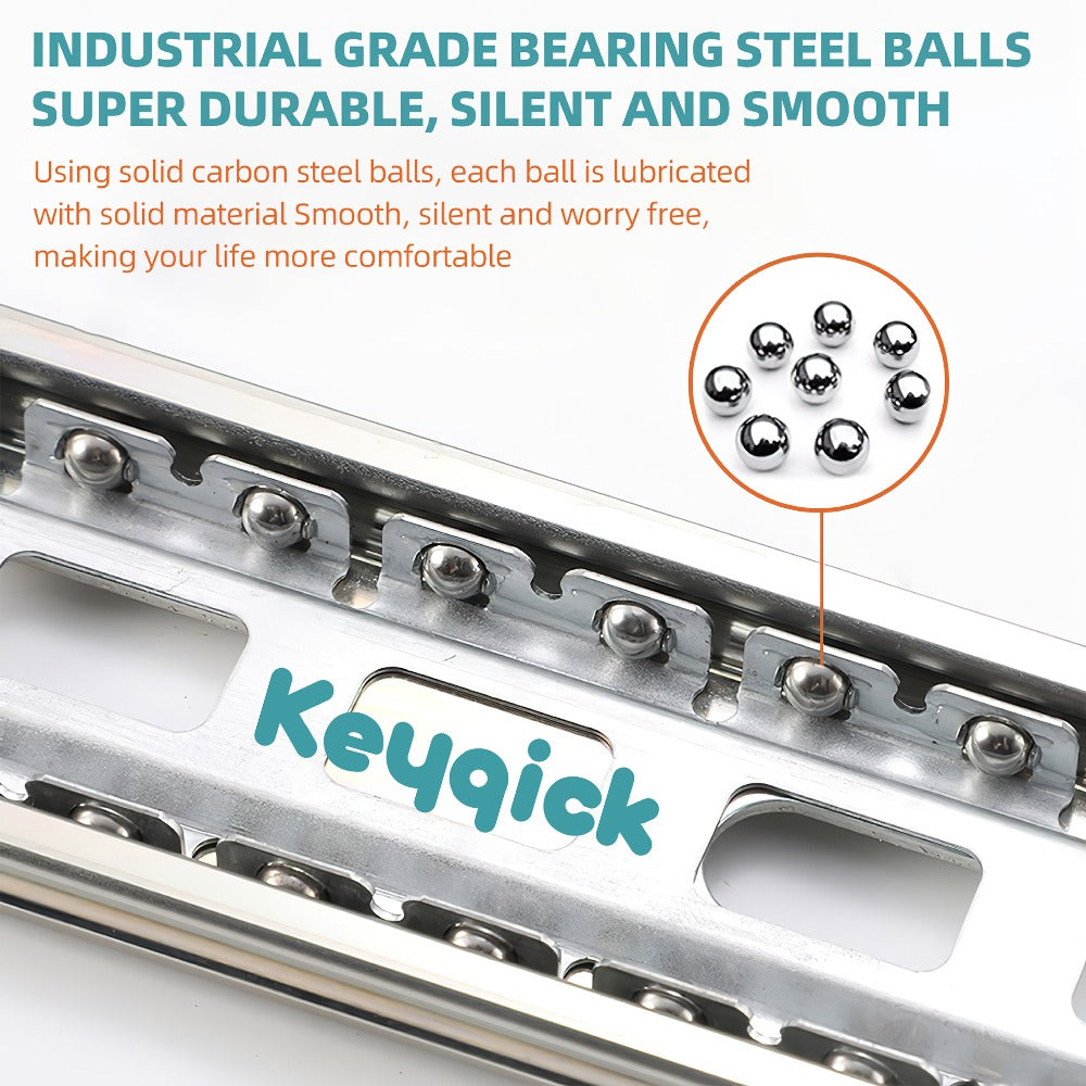 Ball Bearing Drawer Slides Full Extension 2 Pack ¨C Heavy Duty Stainless Steel Cabinet Slides Quiet Smooth Glide Side Mount 10 14 16 Inch for Kitchen Dresser Office Furniture DIY Cabinet