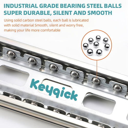 Ball Bearing Drawer Slides Full Extension 2 Pack ¨C Heavy Duty Stainless Steel Cabinet Slides Quiet Smooth Glide Side Mount 10 14 16 Inch for Kitchen Dresser Office Furniture DIY Cabinet