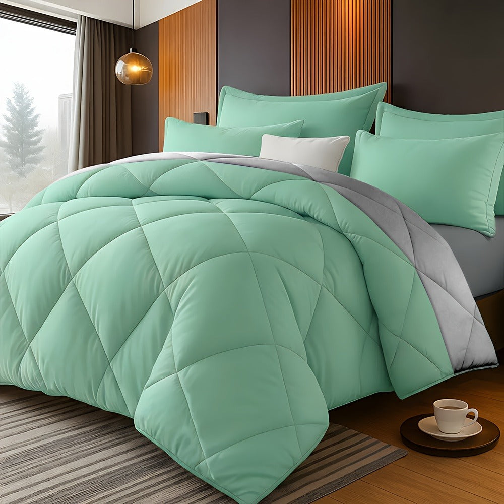 Comforter Set 2/3 Piece - Diamond Grid Quilted Down Alternative Comforter with Pillowcases, Soft Microfiber Breathable All Season Bedding Set, Twin Queen King, Multiple Colors