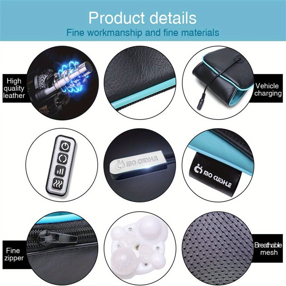 Neck Shoulder Massager with Heat ¨C Shiatsu Deep Kneading Massage Pillow for Back, Waist & Muscle Pain Relief, Portable Electric Massager, Perfect Gift for Wife, Husband, Parents & Office Workers