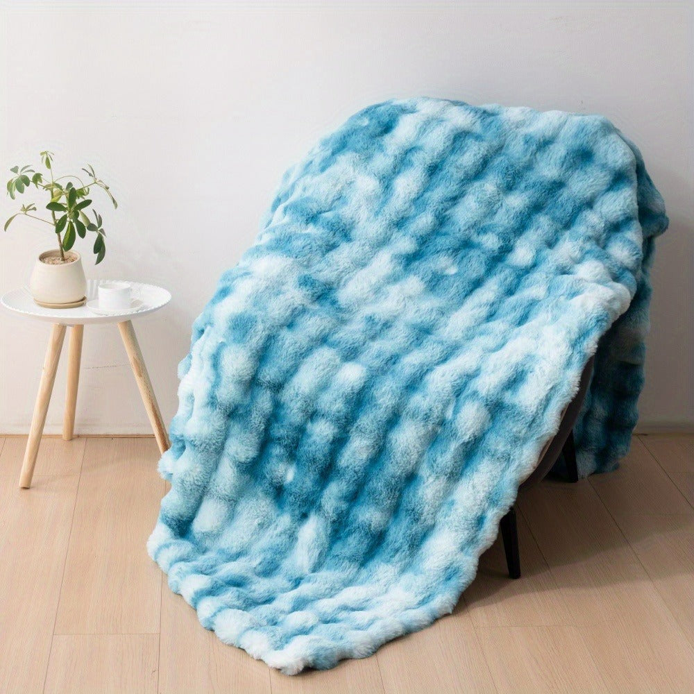 Faux Rabbit Fur Fluffy Blanket ¨C Thick Warm Soft Plush Throw for Bed & Living Room, Luxury Furry Blanket, 8 Colors, 4 Sizes