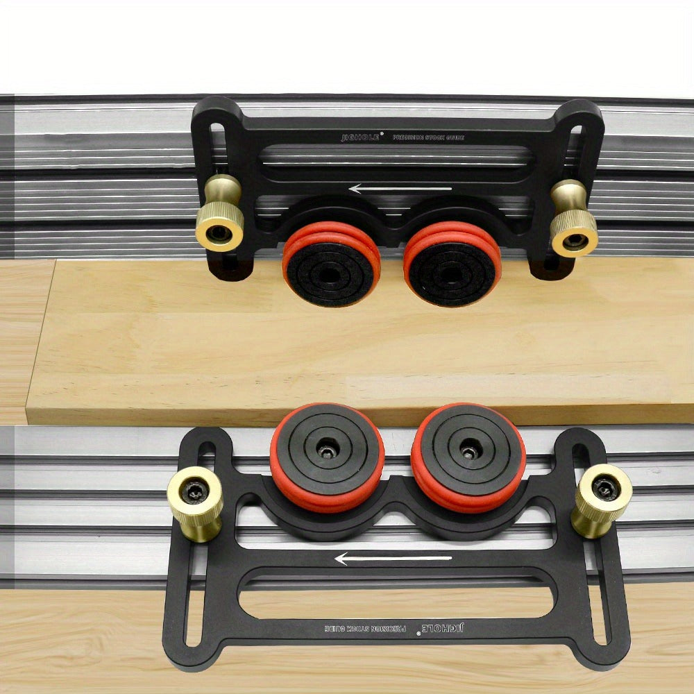 Feather Board Roller Guide for Table Saw ¨C Aluminum Alloy One-Way Safety Stock Feeder with T-Track Mount, Anti-Kickback Woodworking Press Guide Tool
