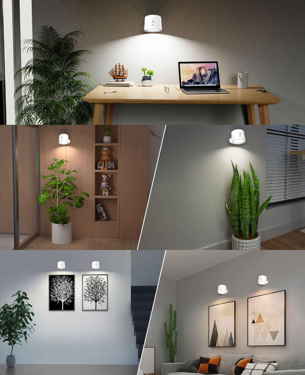 Rechargeable Wall Sconce LED Reading Light - GVTCO Magnetic 360¡ã Rotation Wall Lamp with Remote Control, 3 Color Temperatures, Dimmable, 1200mAh Battery, USB-C Charging for Bedroom, Bedside & Hallway
