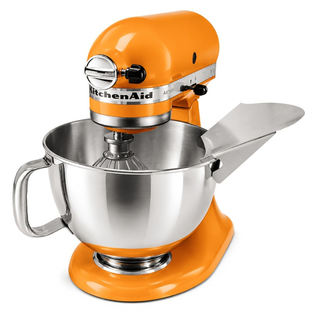 KitchenAid Pouring Chute Stainless Steel Stand Mixer Attachment - Universal Funnel Shield for Tilt-Head & Bowl-Lift 4.5-8 Qt, Anti-Splash Flour Dust Guard, Dishwasher Safe, Gift Box Included