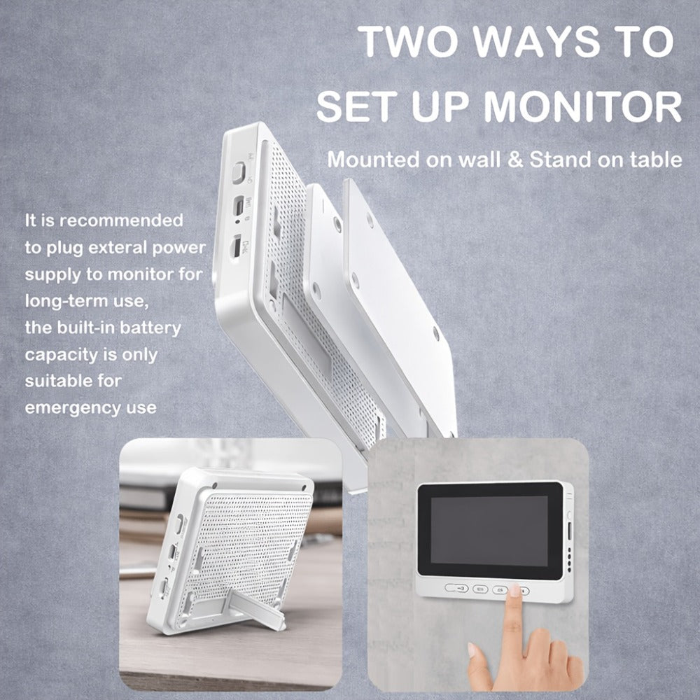 Smart Video Doorbell Wireless Touchscreen Display | Motion Detection 2-Way Audio Local Storage No Subscription | Easy No-Wire Install Home Security Doorbell Camera System