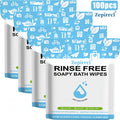 Disposable No-Rinse Soap Towel Sheets for Travel Camping Gym - Portable Foam Bath Towel Sensitive Skin Safe Wet Lather Dry All-In-One Body Wash Towel 25/50/100/250pcs