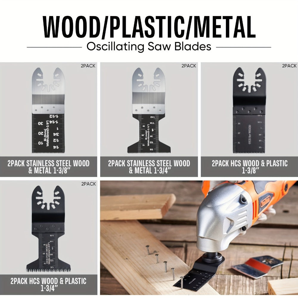 115pcs Oscillating Saw Blades Set with Sandpaper ¨C Multitool Blades for Wood Metal Plastic, Universal Fit for Major Brands, Complete DIY & Pro Cutting Kit