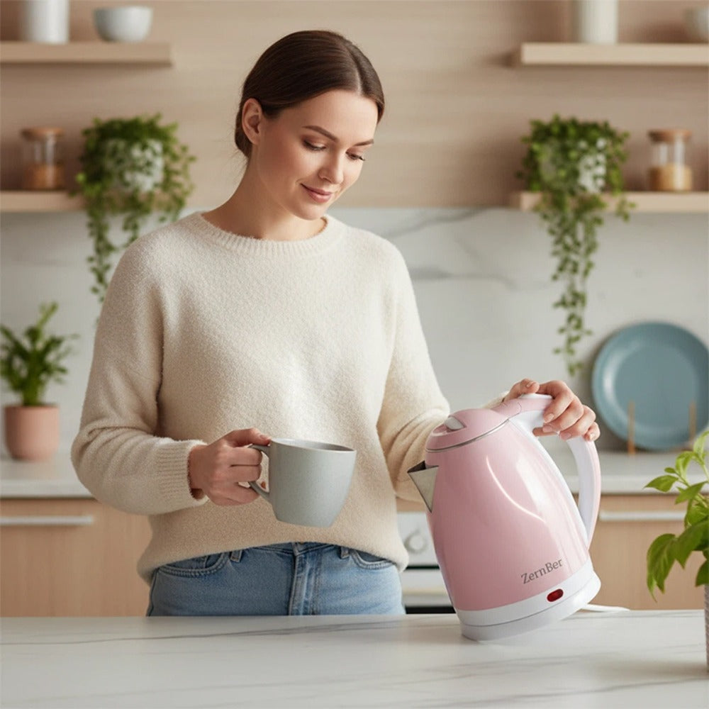 Electric Kettle 60oz 1000W with LED Indicator ¨C Fast Boiling Hot Water Kettle with Heating Base, Auto Shut-Off & Boil-Dry Protection, Perfect for Coffee & Tea, Ideal Holiday Gift ¨C Blue