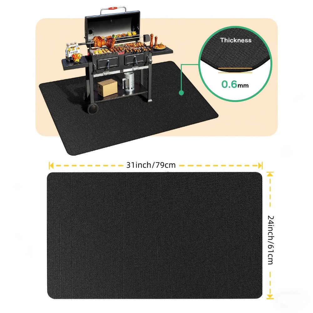 BBQ Grill Mat Fireproof & Heat Resistant - Double-Sided Fiberglass Grill Pad for Outdoor Grills, Fire Pits & Smokers | Waterproof Oil-Proof Deck & Patio Protector | Easy Clean BBQ Splatter Mat