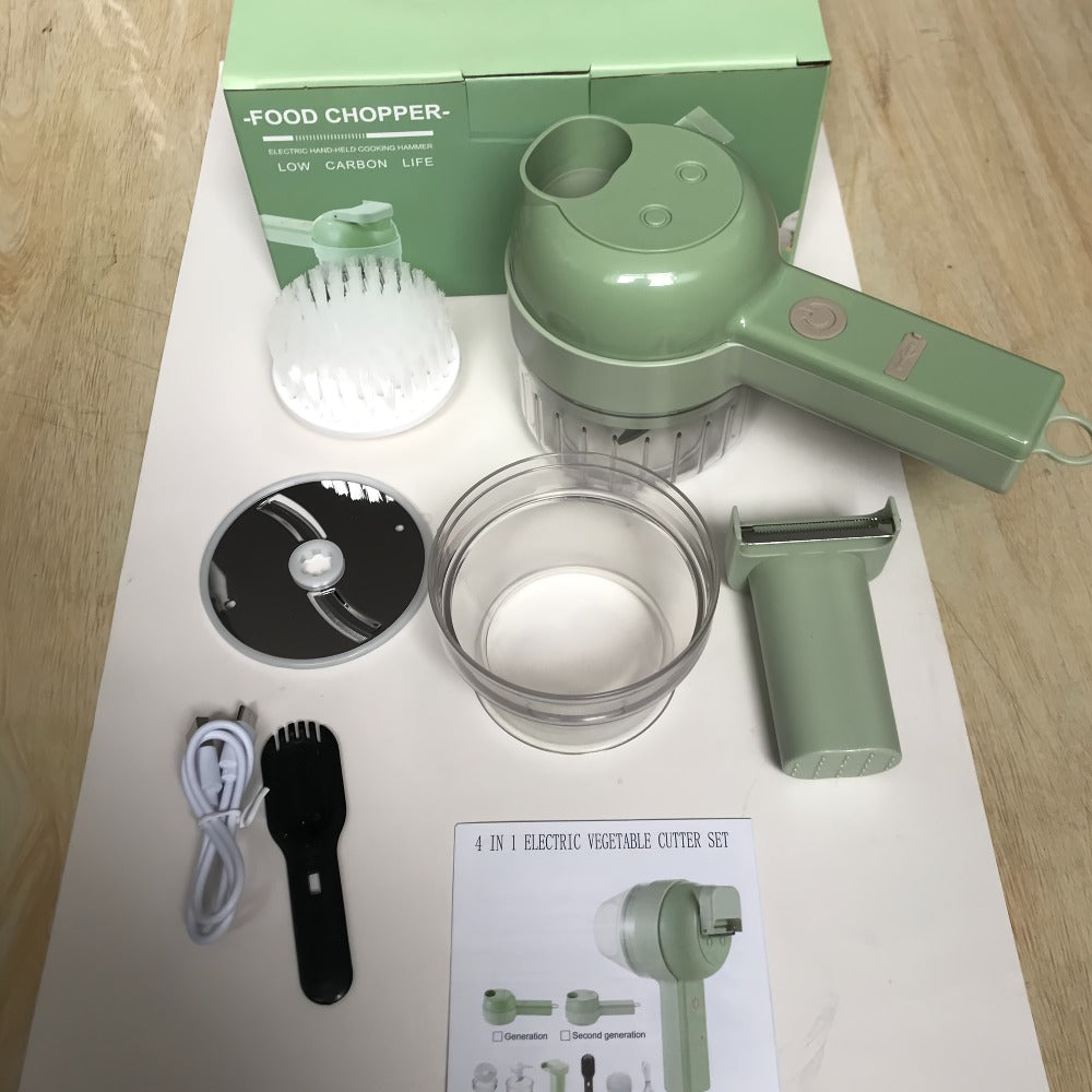 Mini Electric Food Chopper Portable USB Rechargeable 1 Cup Multifunctional Food Processor for Garlic Onion Celery Vegetables Easy to Clean with Cleaning Brush White