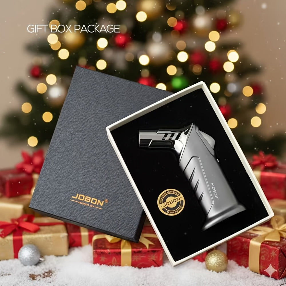 Butane Torch Lighter Gift Set 2500¡ãF, Refillable with Safety Lock & Adjustable Flame, High-Temperature Kitchen Cooking Camping Outdoor Torch, Gift Box Included, Gas Not Included
