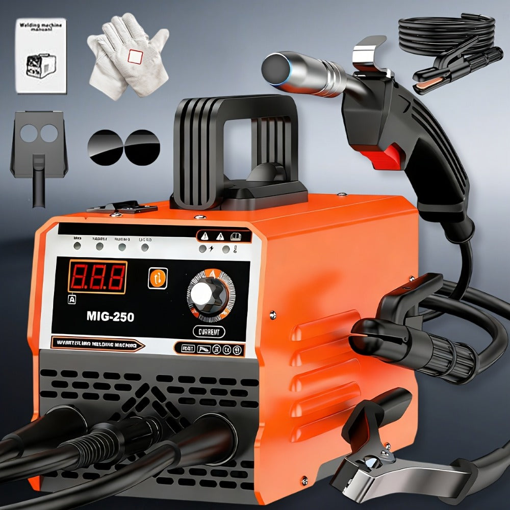MIG Welder 3-in-1 Welding Machine 110V 105A Gasless MIG Stick ARC Portable Welder Kit with Rubber Case ¨C Complete Starter Set with Welding Wire Rods Mask Gloves for Beginners Home Industrial Repair