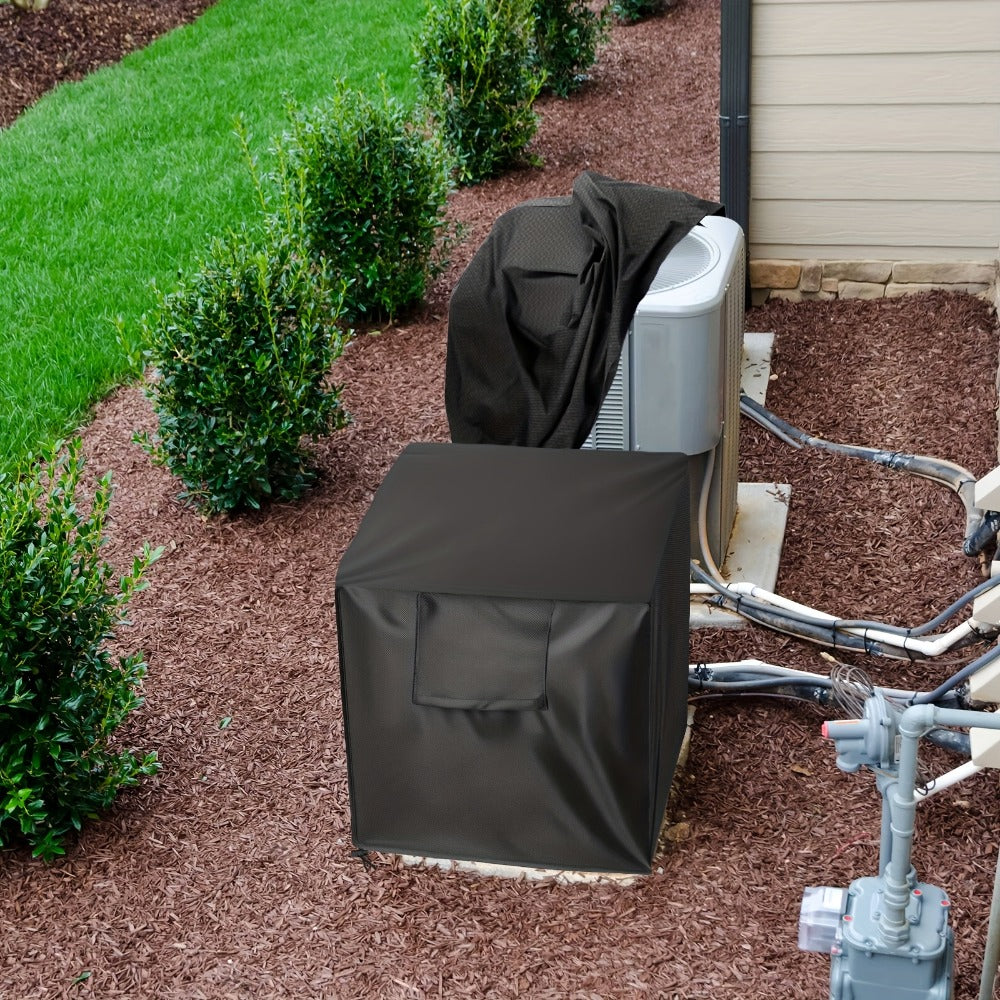 Outdoor AC Cover Heavy Duty Weatherproof Air Conditioner Cover for Outside Units UV Resistant Windproof Snowproof Dustproof with Storage Bag for Central AC Systems 24x24x30 Inch