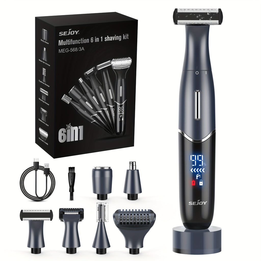 Women's Electric Bikini Trimmer Body Shaver Cordless Painless Razor Replaceable Heads Facial Hair Eyebrow Nose Ear Hair Removal Sensitive Skin