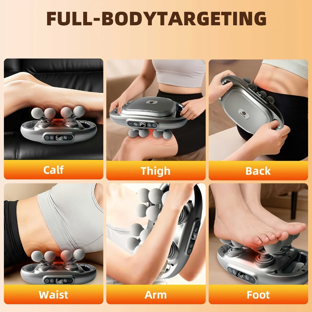 Handheld Massage Gun with Multiple Heads ¨C 9 Modes 9 Intensity Levels USB-C Rechargeable Percussion Massager with Storage Case & Smart Timer, Deep Tissue Muscle Relief for Home Gym & Sports Recovery