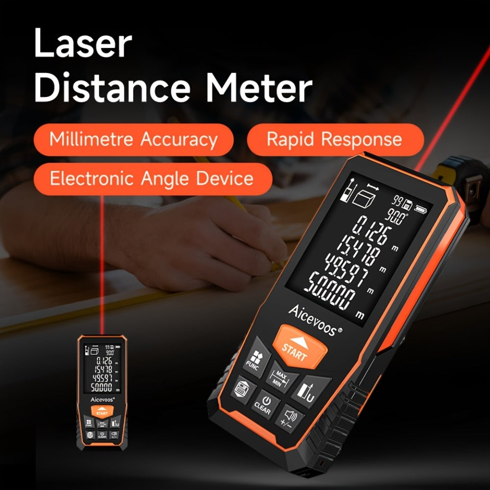 Digital Laser Rangefinder 50M 70M 100M 120M Laser Distance Meter Tape Measure Range Finder for Construction DIY Outdoor Contractor Gift