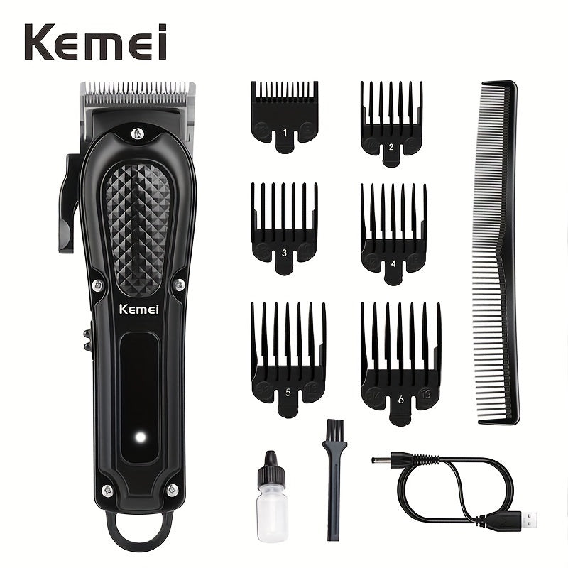 Professional Cordless Hair Cutting Shears ¨C Kemei KM-1071 USB Rechargeable Electric Hair Scissors for Barbers, Salon, Spa & Travel, Portable Haircutting Tool