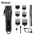 Professional Cordless Hair Cutting Shears ¨C Kemei KM-1071 USB Rechargeable Electric Hair Scissors for Barbers, Salon, Spa & Travel, Portable Haircutting Tool